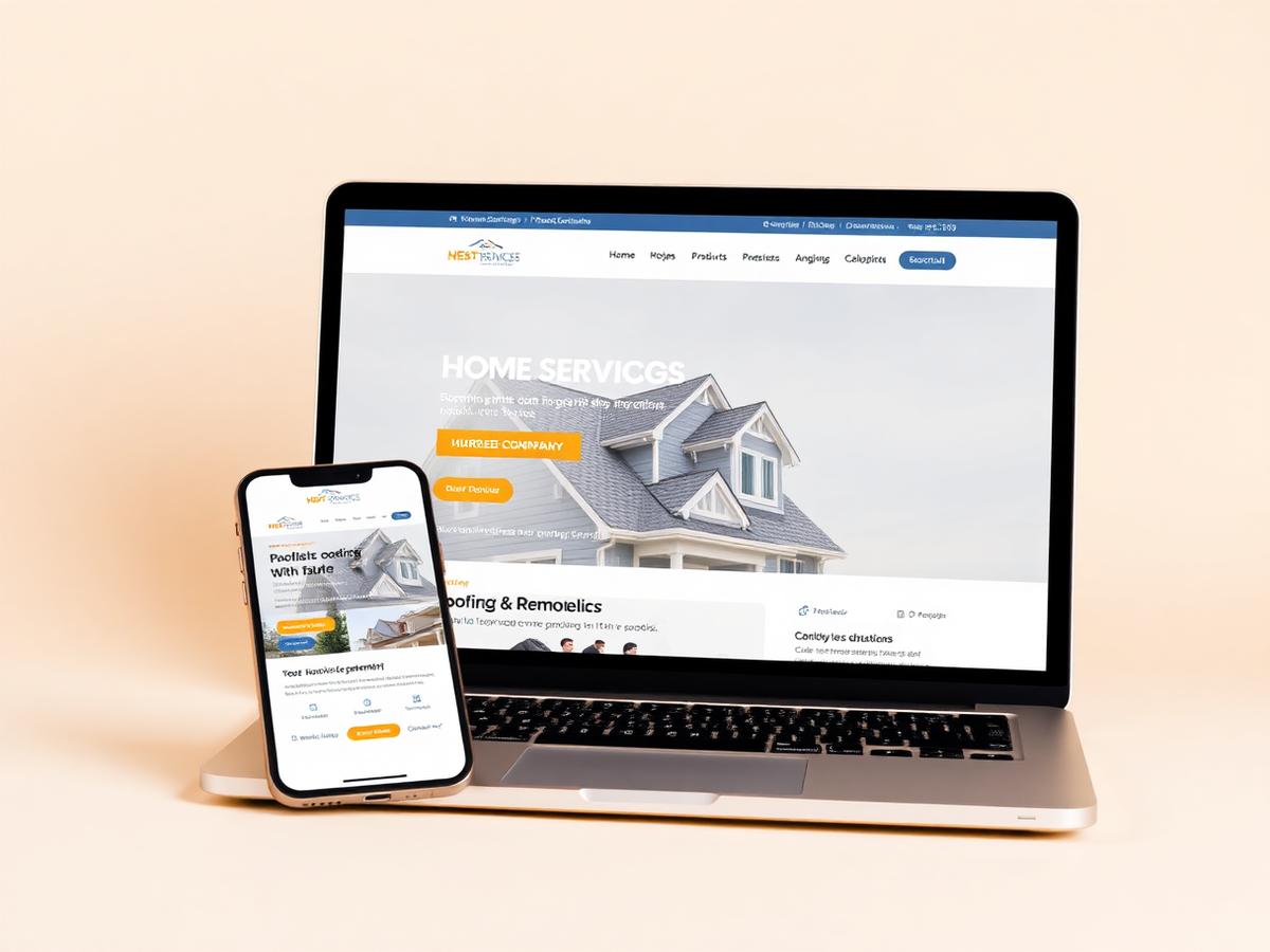 Desktop and mobile preview of the Harbor Home Services website concept